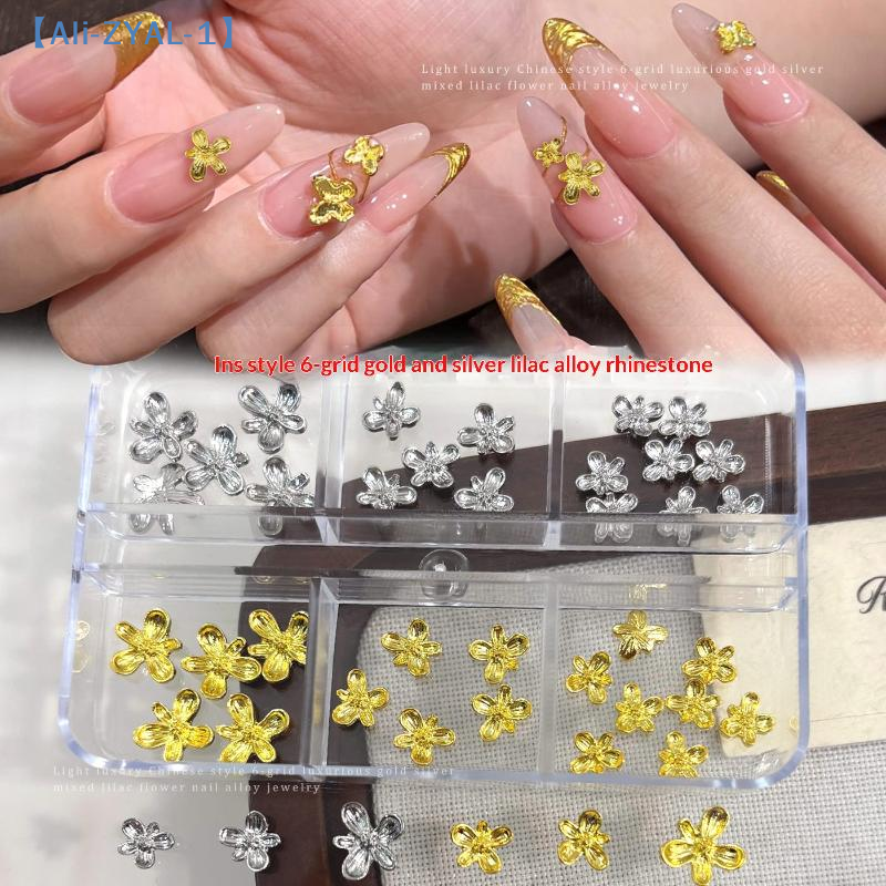 Nail Art Lilac - 20/30pcs 3D Alloy Flower Nail Art