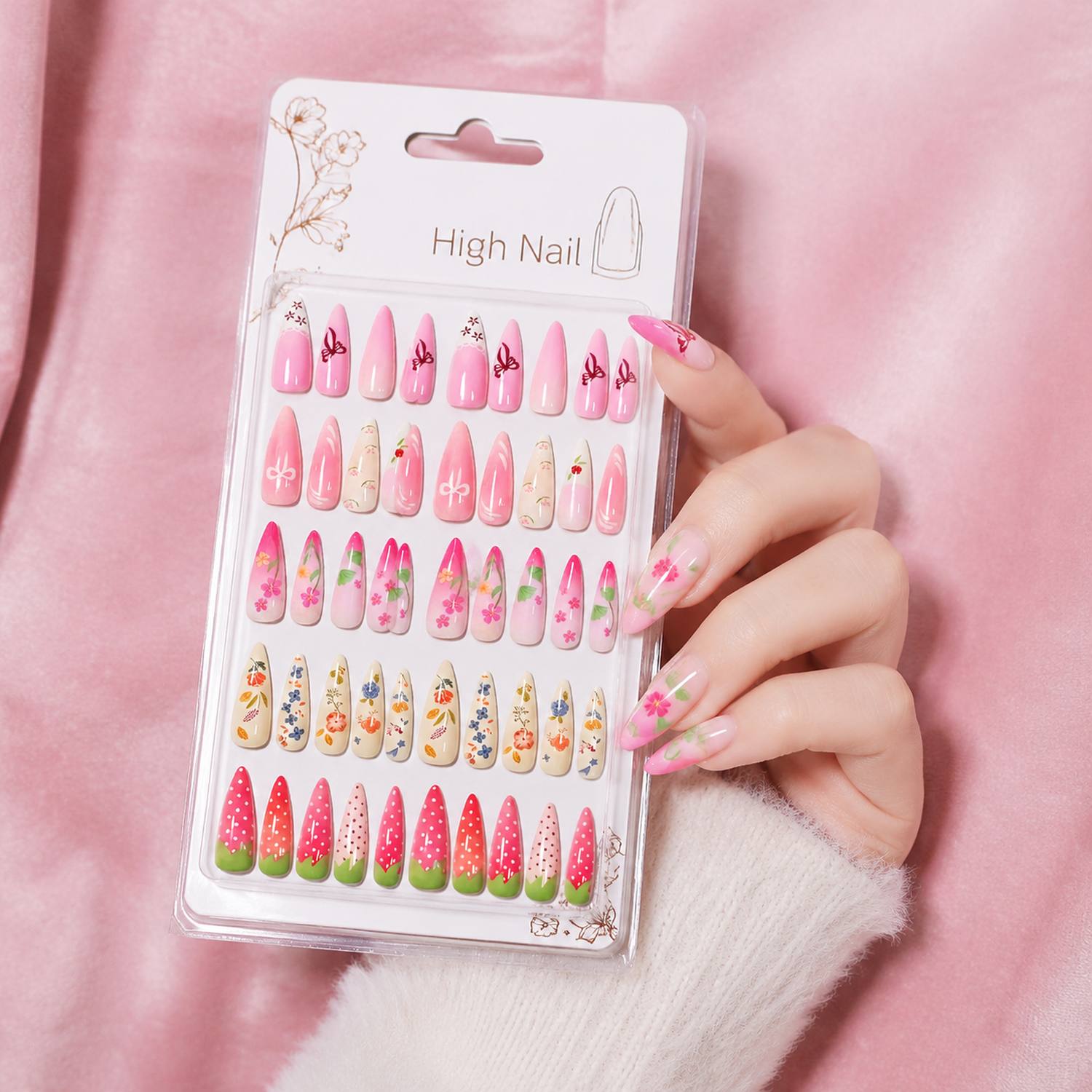Nail Art Ombre Pink - 1Bag Frosted Ombre 3D Art Press