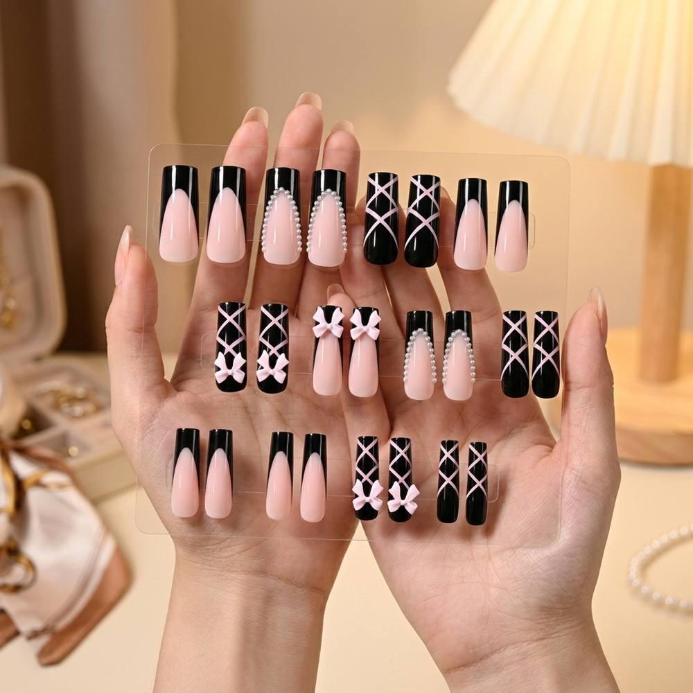 1Box Black Pink Ombre French P - Nail Art Ombre Pink recensie en prijs