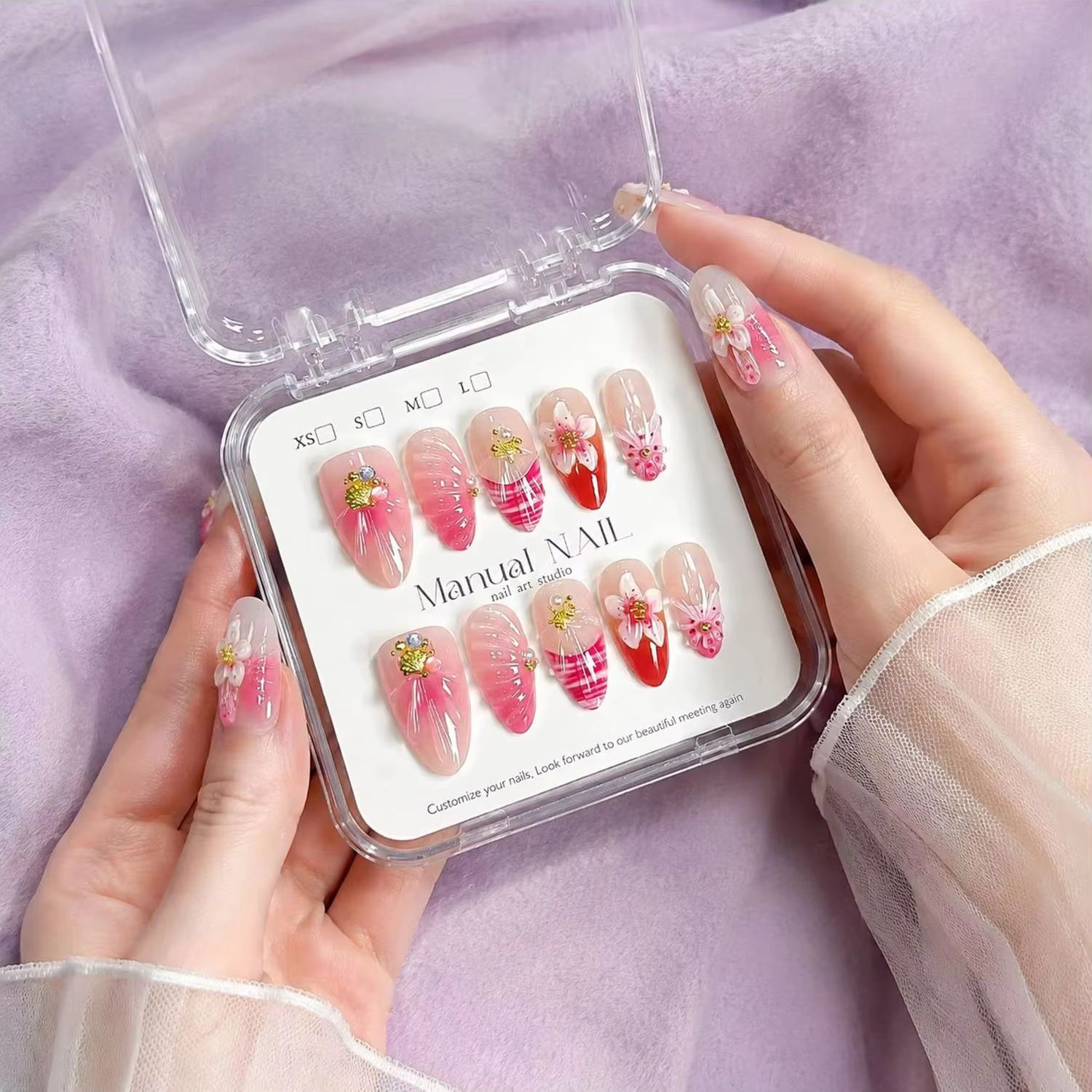 1Box Pearl Accents Pink Ombre  - Nail Art Ombre Pink recensie en prijs
