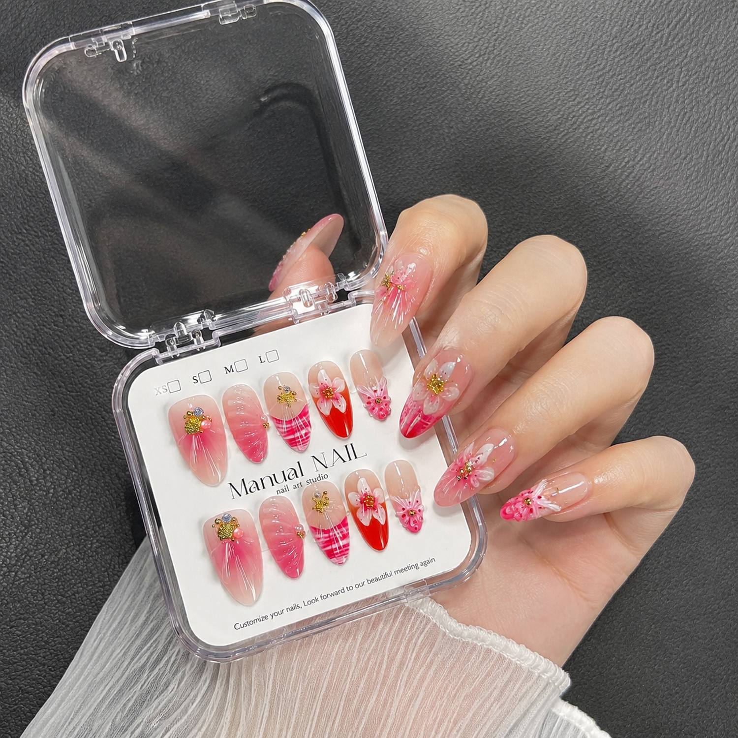 1Box Pearl Accents Pink Ombre  - Nail Art Ombre Pink recensie en prijs