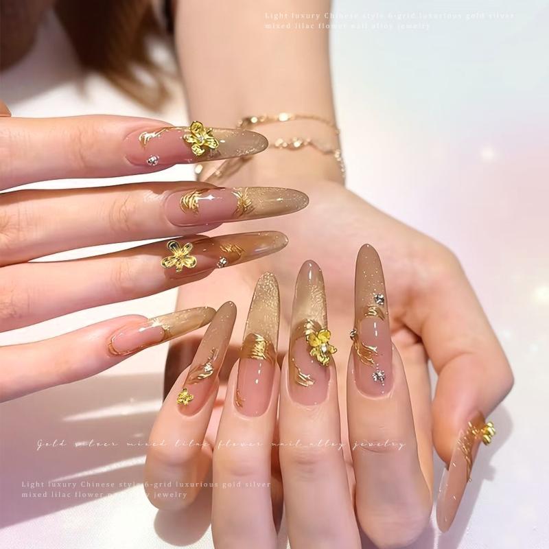 （Summer4）20/30 Pcs 3D Alloy Fl - Nail Art Lilac recensie en prijs