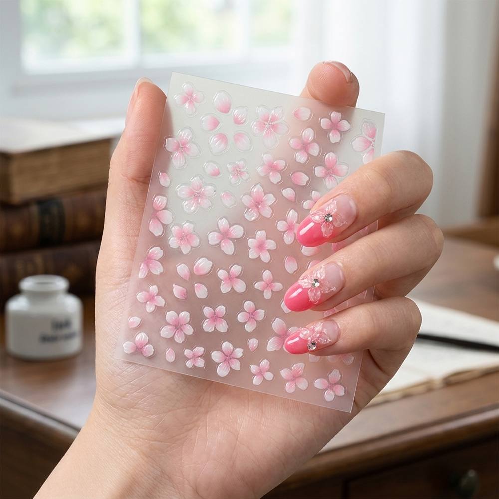 1Pc 3D Cherry Blossom Ombre Na - Nail Art Ombre Pink recensie en prijs