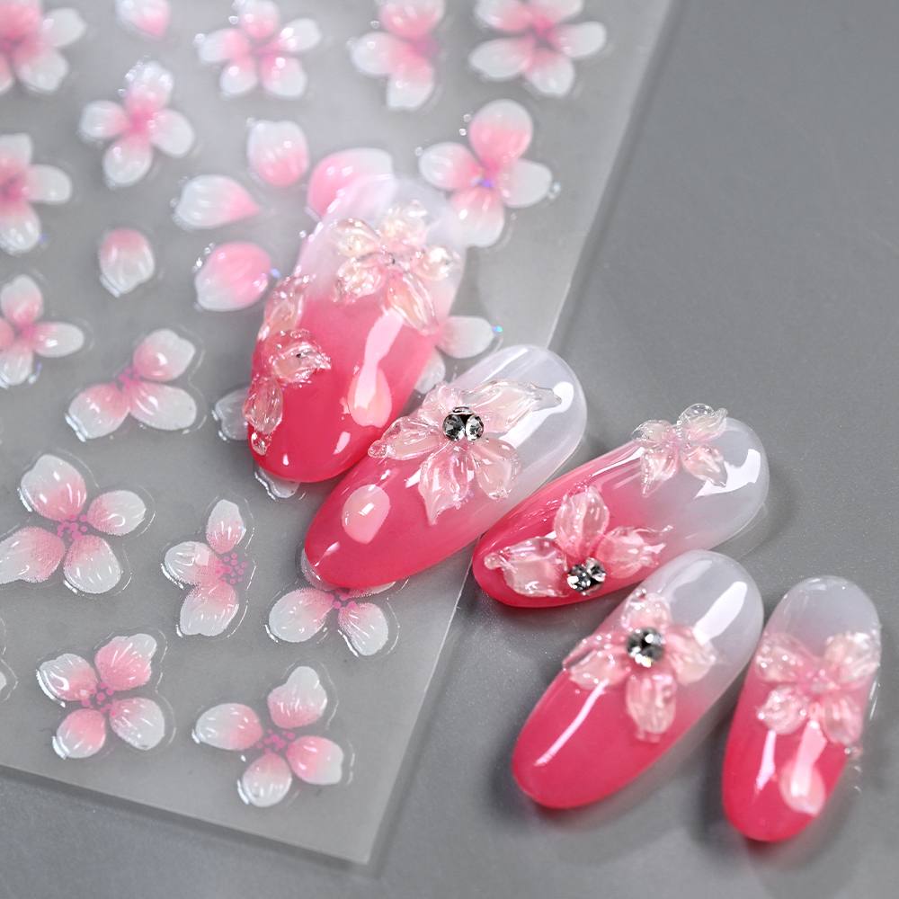 1Pc 3D Cherry Blossom Ombre Na - Nail Art Ombre Pink recensie en prijs