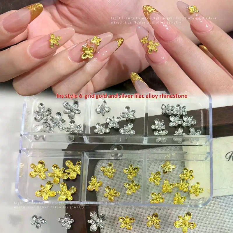 20/30pcs 3D Alloy Flower Nail  - Nail Art Lilac recensie en prijs