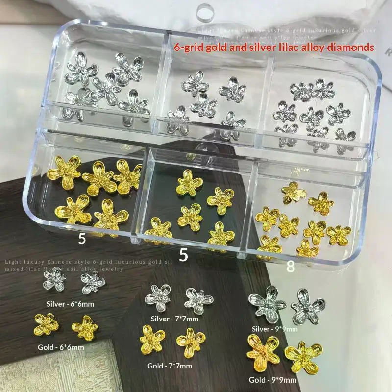 20/30pcs 3D Alloy Flower Nail  - Nail Art Lilac recensie en prijs