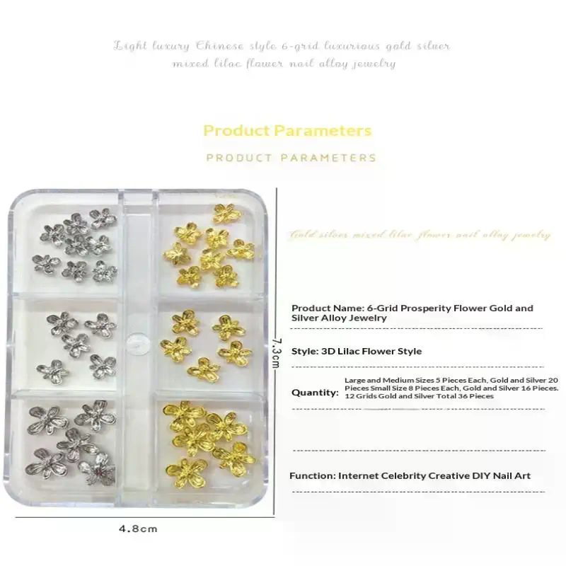 20/30pcs 3D Alloy Flower Nail  - Nail Art Lilac recensie en prijs