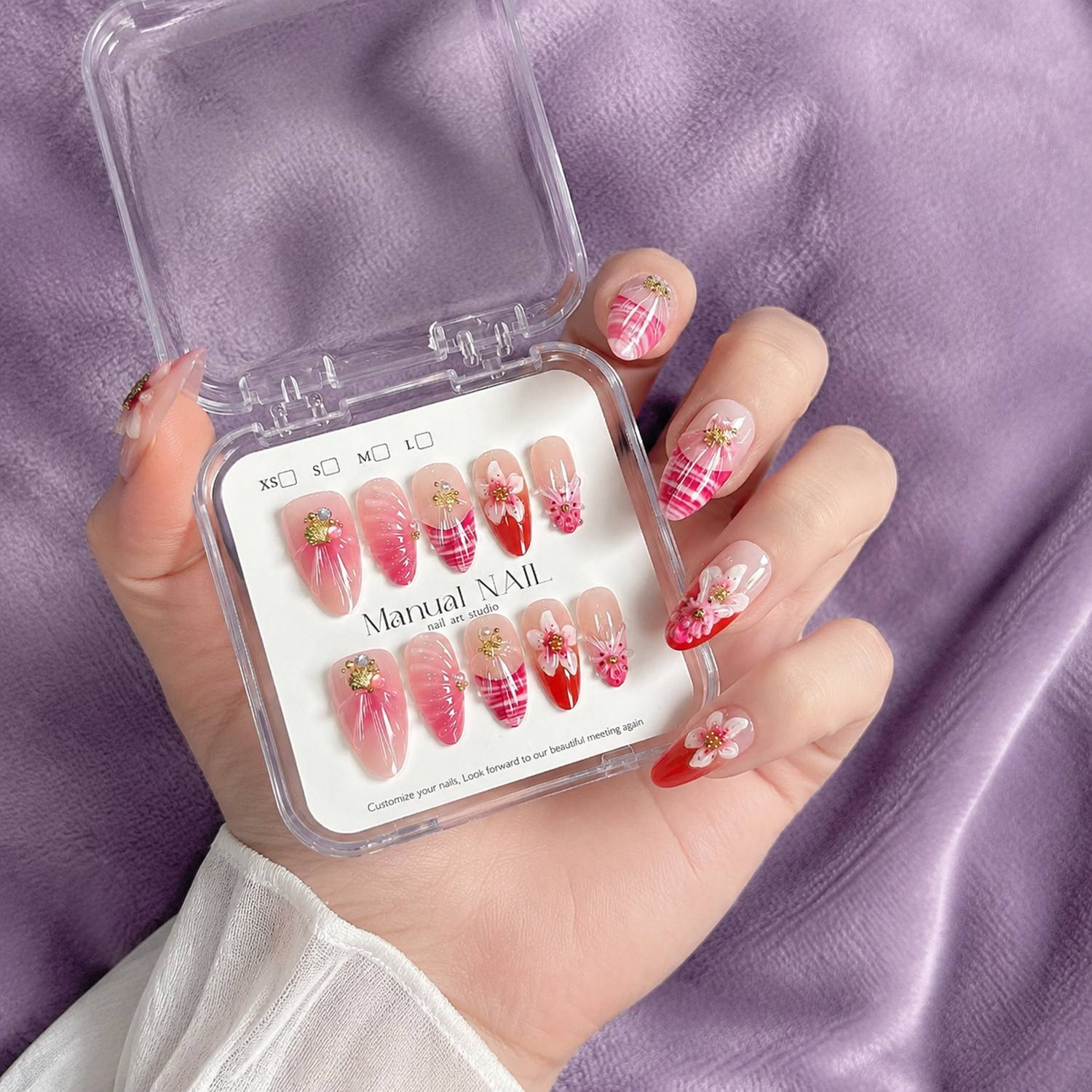 1Box 3D Flower Pink Ombre Acry - Nail Art Ombre Pink recensie en prijs