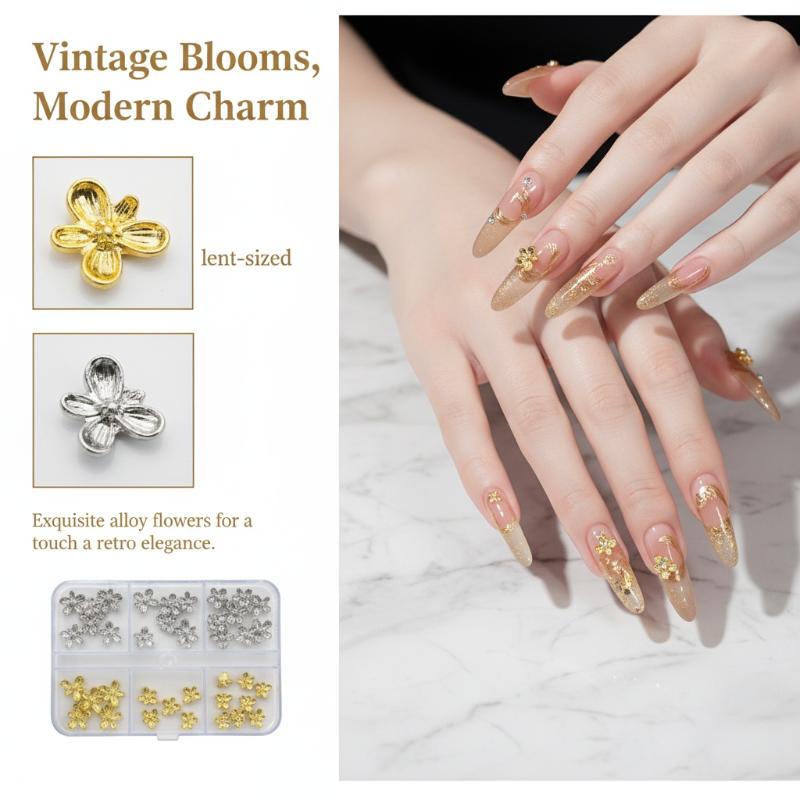 20/30pcs 3D Alloy Flower Nail  - Nail Art Lilac recensie en prijs