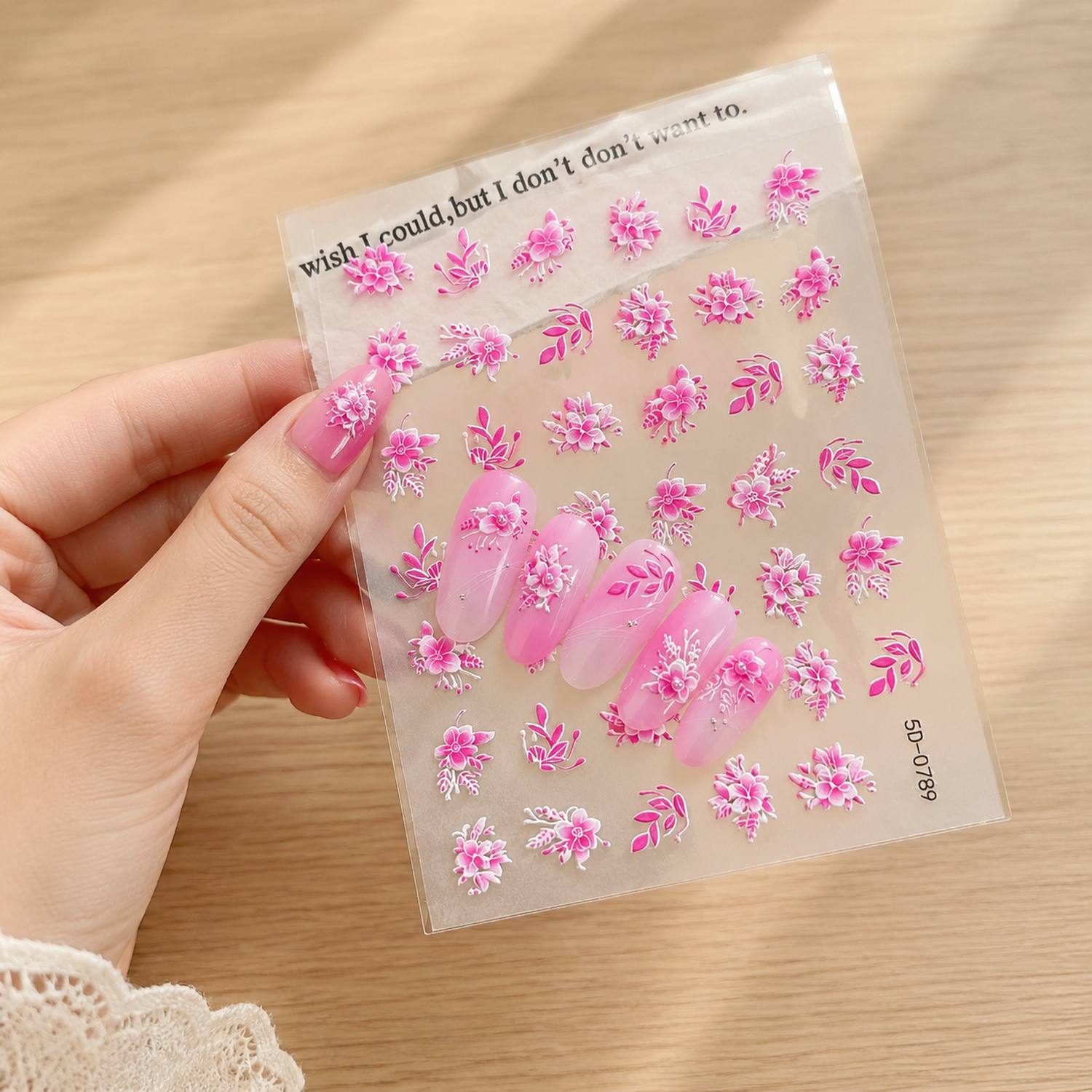 1Pc 3D Embossed Blossom Cluste - Nail Art Ombre Pink recensie en prijs