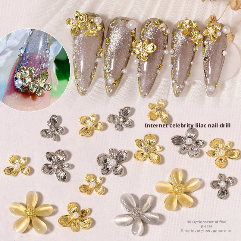 10Pcs Y2K Lilac Flower 3D Nail - Nail Art Lilac recensie en prijs