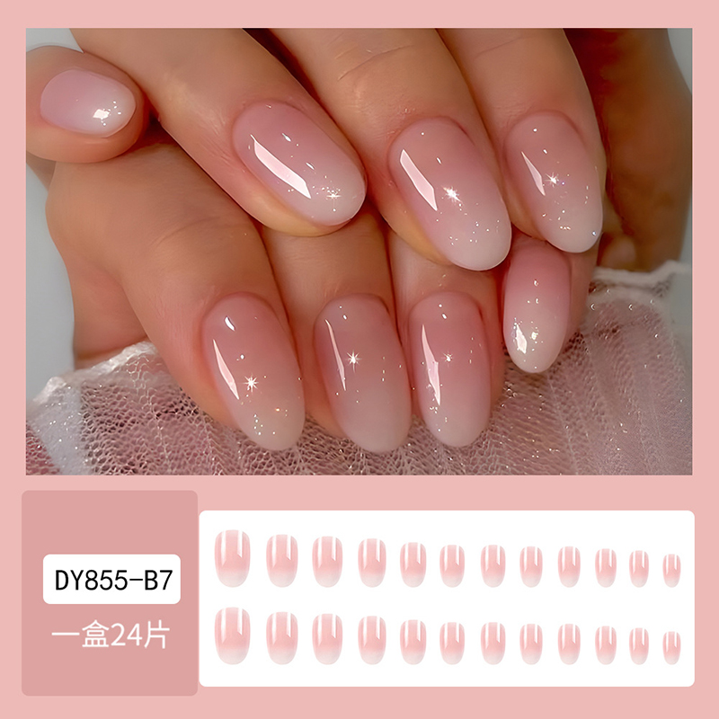 24Pcs Oval Short Pink Press on - Nail Art Ombre Pink recensie en prijs