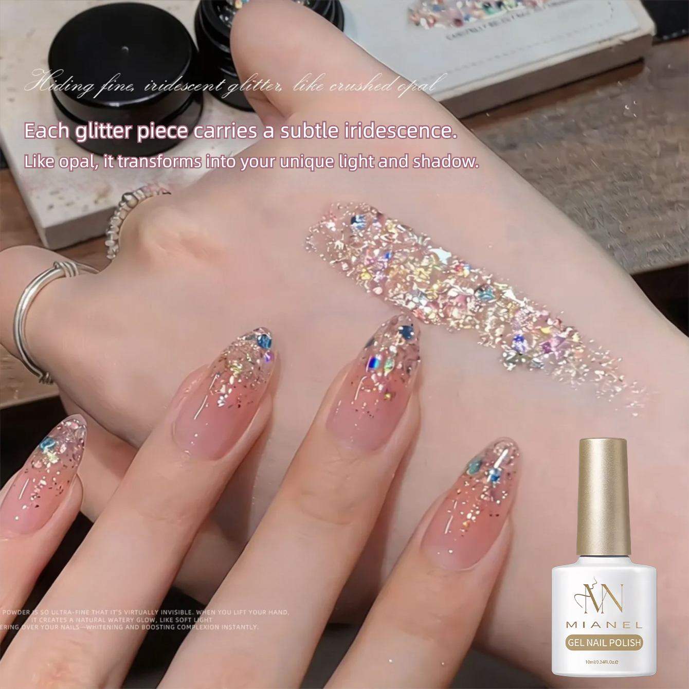 MIANEL Sheer Pink Starry Glitt - Nail Art Ombre Pink recensie en prijs