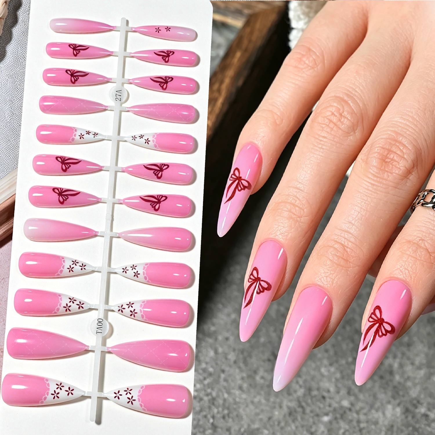 1Bag Frosted Ombre 3D Art Pres - Nail Art Ombre Pink recensie en prijs