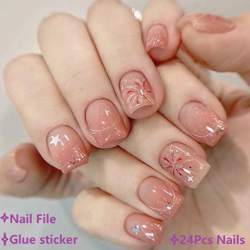 Short Pink Press on Nails Simp - Nail Art Ombre Pink recensie en prijs