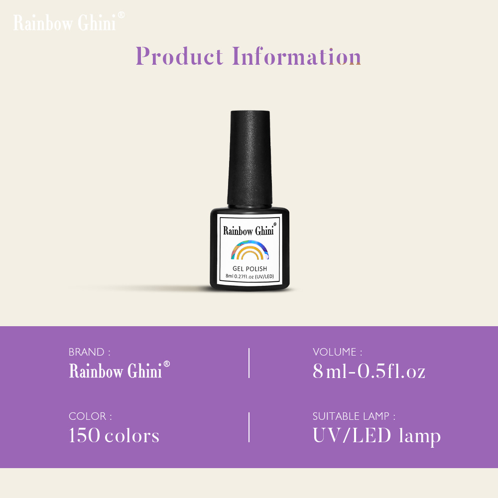 Rainbow Ghini 8ml Purple Serie - Nail Art Lilac recensie en prijs